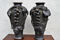 Pair 19th century japanese bronze vases Thumbnail 1