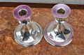 Pair of silver & enamel candlesticks Thumbnail 2