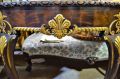 Mahogany & gilt half moon side table Thumbnail 2