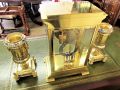 Three piece french clossonie clock set with bevelled glass Thumbnail 6