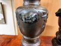 Pair of japanese bronze vases Thumbnail 4