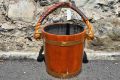 Mahogany brass bound bucket with roped handle Thumbnail 3