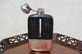Silver & leather hip flask Thumbnail 2