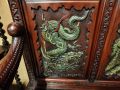 Chinese carved & wood and lacqured corner seat  Thumbnail 3