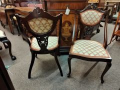 Pair of edwardian mahogany chairs Thumbnail 3