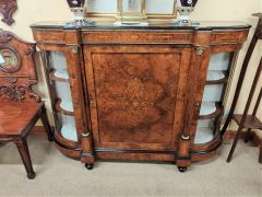 Victorian burr walnut credenza with inlay & gilt mounts Thumbnail 2