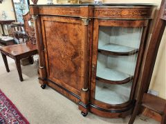Victorian burr walnut credenza with inlay & gilt mounts Thumbnail 3