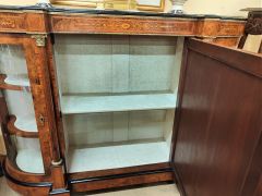 Victorian burr walnut credenza with inlay & gilt mounts Thumbnail 3