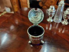 Five piece silver cruet set with mustard spoon Thumbnail 3