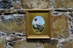 Gilt framed painted porcelain plaque Thumbnail 4