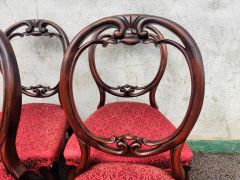 Set of six victorian walnut chairs Thumbnail 2