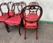Set of six victorian walnut chairs Thumbnail 3