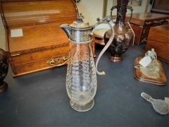 19th century silver plate & glass claret  jug Thumbnail 3