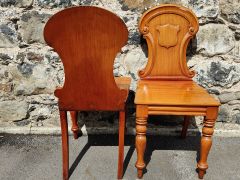 Pair of mahogany hall chairs Thumbnail 3