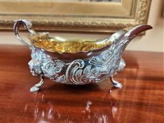 Irish silver sauce boat Thumbnail 2
