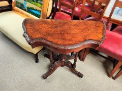 Victorian burr-walnut card table Thumbnail 2