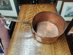 Large antique copper pan Thumbnail 4