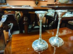 Pair of sterling silver candlesticks Thumbnail 3