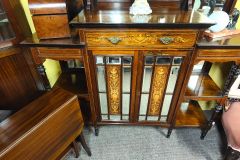 Victorian rosewood cabinet with inlay & mirrors Thumbnail 2