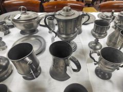 Selection of antique pewter ware Thumbnail 3
