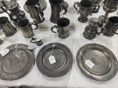 Selection of antique pewter ware Thumbnail 3