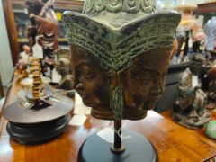 Bronze asian heads sculpture Thumbnail 4