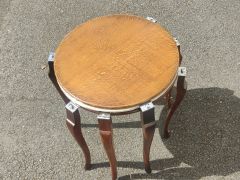 Oak & chrome nest of tables Thumbnail 2