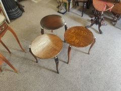 Oak & chrome nest of tables Thumbnail 4