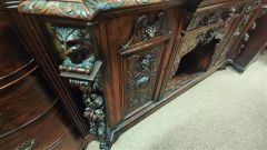 Victorian carved oak sideboard Thumbnail 4