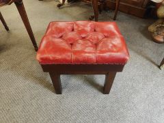 Mahogany & leather top piano stool Thumbnail 1