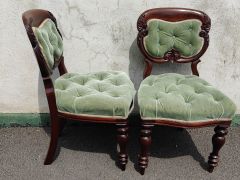 Pair of victorian mahogany chairs Thumbnail 3