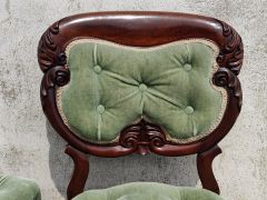 Pair of victorian mahogany chairs Thumbnail 4