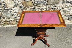 Victorian walnut games / sewing table Thumbnail 4