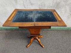 Victorian walnut games / sewing table Thumbnail 3