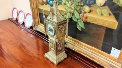 Victorian gothic style brass clock Thumbnail 2