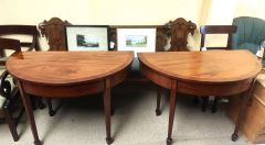 Pair of georgian mahogany half moon tables Thumbnail 2