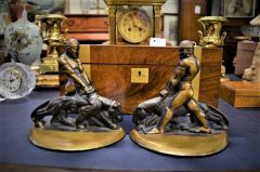 Pair american bronze book-ends by russwood Thumbnail 3