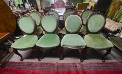 Set of eight victorian mahogany chairs Thumbnail 2