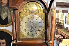 19th century oak cased grandfather clock Thumbnail 2