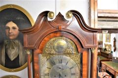 19th century oak cased grandfather clock Thumbnail 3