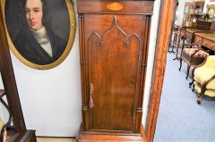 19th century oak cased grandfather clock Thumbnail 4