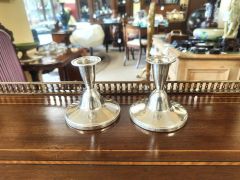 Pair of silver candlesticks Thumbnail 6