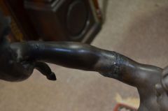 19th century spelter figure / light  on marble plinth  Thumbnail 4
