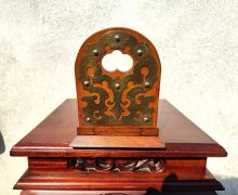 Oak & brass bound  extending book slide  Thumbnail 3
