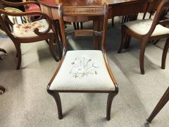 1930s D-ended dining room table & eight sabre leg chairs (six chairs & two carvers) Thumbnail 3
