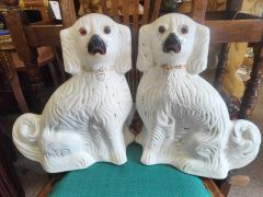 Pair of porcelain staffordshire dogs Thumbnail 6