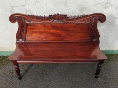 Carved mahogany william iv bench Thumbnail 3
