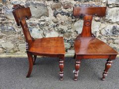 Pair of 19th century mahogany hall chairs  Thumbnail 4