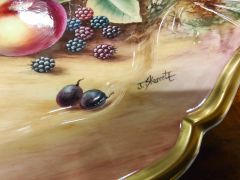 Hand painted dish , signed J.Skerrett, royal worcester artist Thumbnail 3
