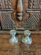 Pair of silver miniature candlesticks Thumbnail 3
